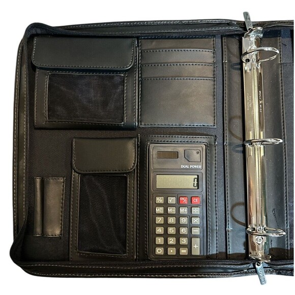 Franklin Covey Day One 3 Ring Classic Planner w/ Retractable Handles Zip Black - Picture 5 of 6